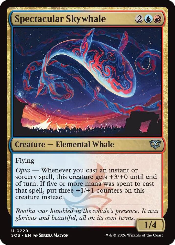 Magic: The Gathering Secrets of Strixhaven Spectacular Skywhale 229 U Near Mint Foil (Spanish)