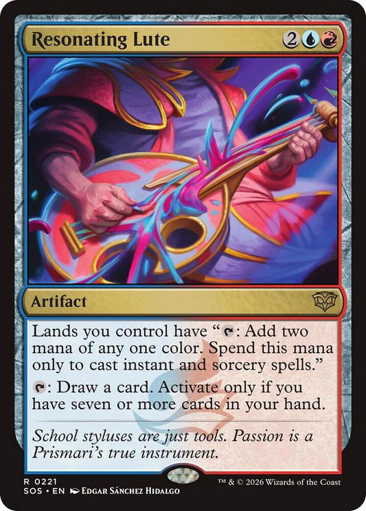 Magic: The Gathering Secrets of Strixhaven Resonating Lute 221 R Near Mint Foil (French)