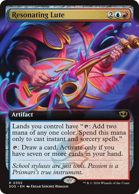 Magic: The Gathering Secrets of Strixhaven Resonating Lute (Extended Art) 355 R Near Mint (German)