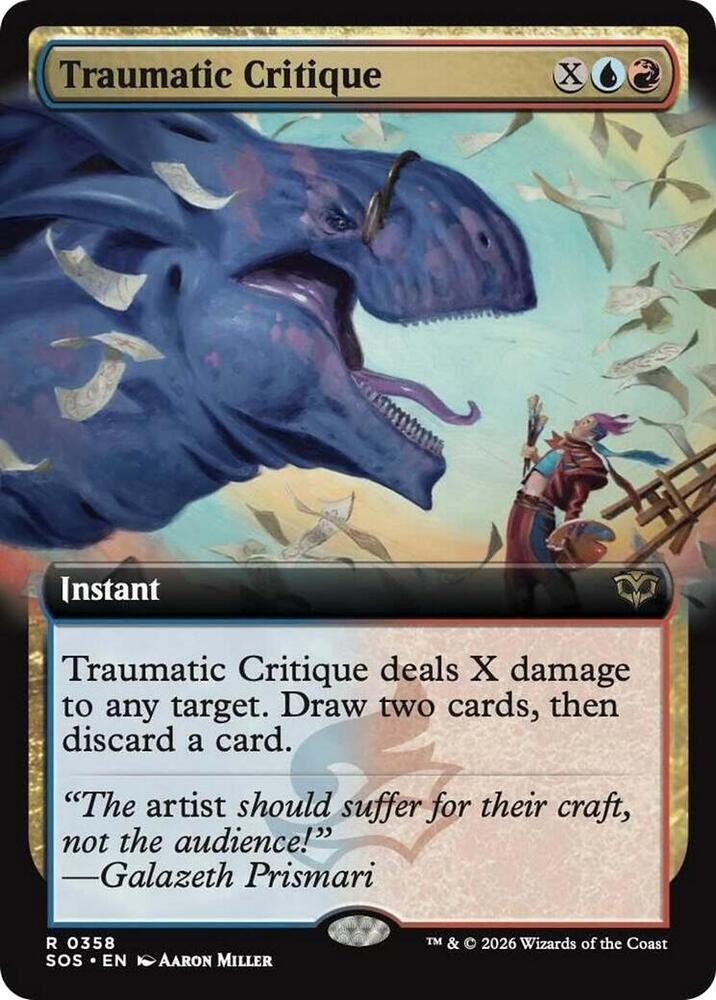 Magic: The Gathering Secrets of Strixhaven Traumatic Critique (Extended Art) 358 R Near Mint Foil (German)