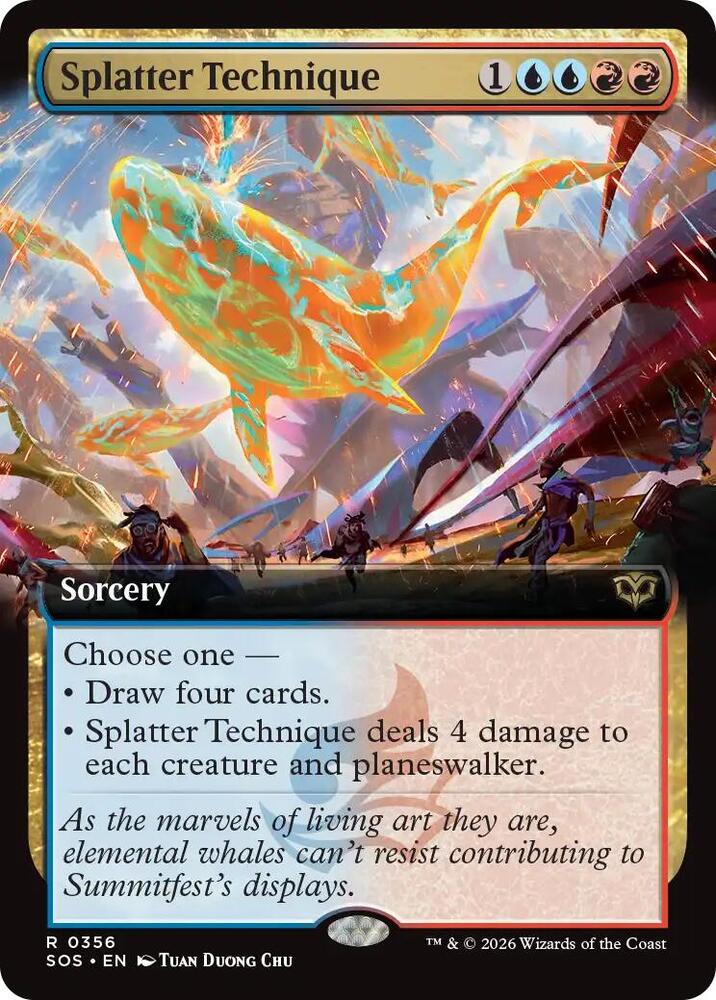 Magic: The Gathering Secrets of Strixhaven Splatter Technique (Extended Art) 356 R Near Mint