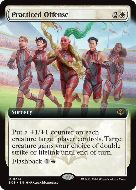 Magic: The Gathering Secrets of Strixhaven Practiced Offense (Extended Art) 313 R Near Mint Foil (German)