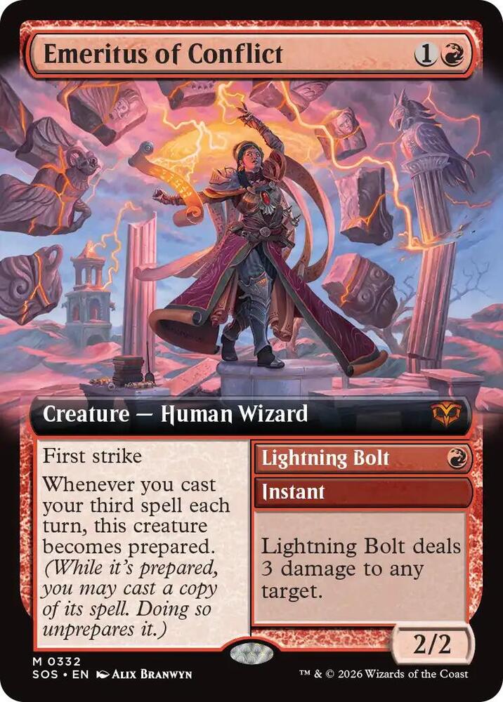 Magic: The Gathering Secrets of Strixhaven Emeritus of Conflict (Extended Art) 332 M Near Mint Foil (Japanese)