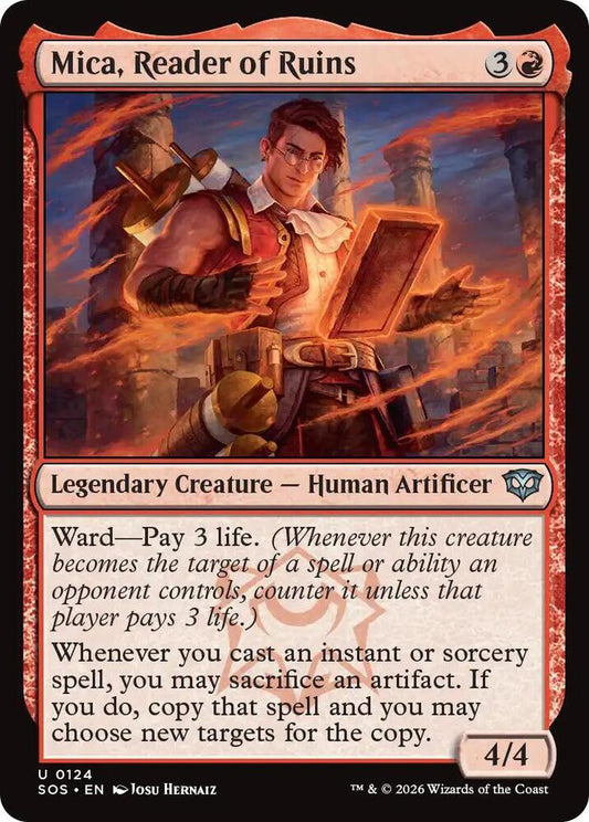 Magic: The Gathering Secrets of Strixhaven Mica, Reader of Ruins 124 U Near Mint Foil (French)