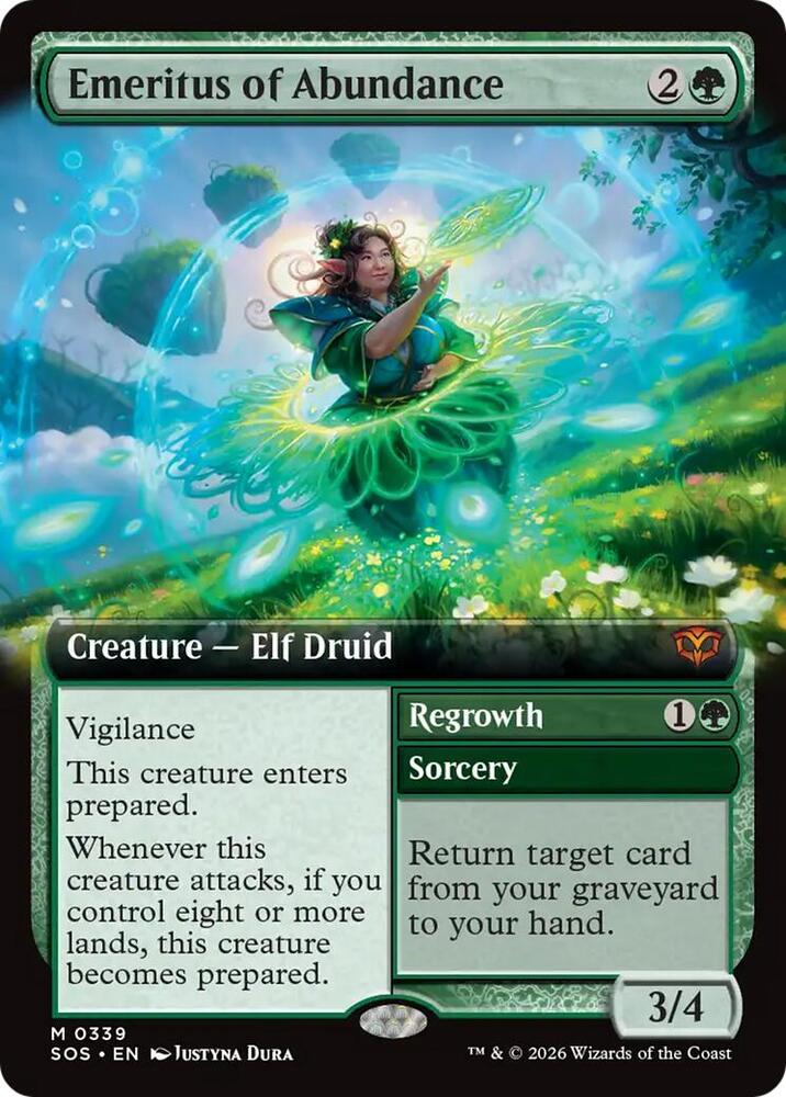 Magic: The Gathering Secrets of Strixhaven Emeritus of Abundance (Extended Art) 339 M Near Mint (Japanese)