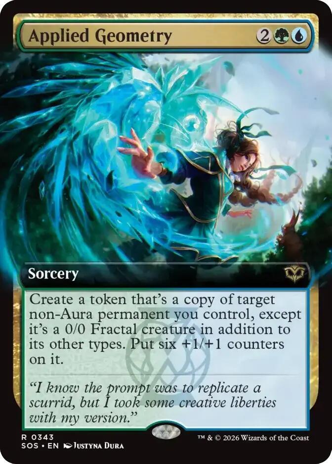 Magic: The Gathering Secrets of Strixhaven Applied Geometry (Extended Art) 343 R Near Mint (French)