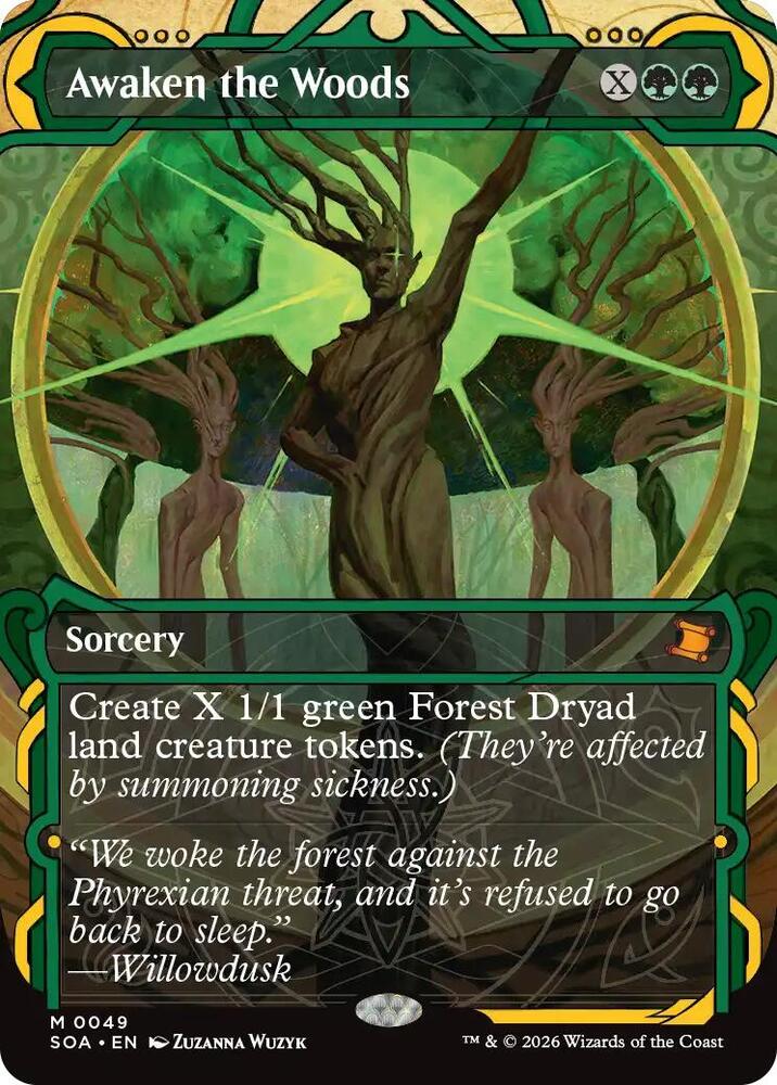 Magic: The Gathering Secrets of Strixhaven: Mystical Archive Awaken the Woods 49 M Near Mint Foil (German)