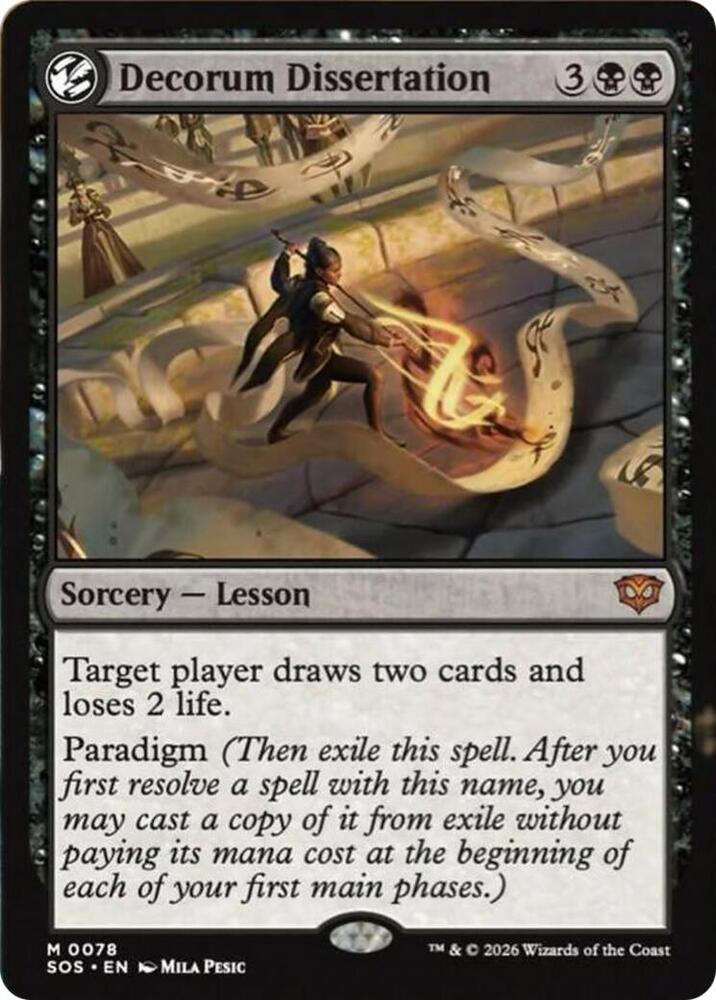 Magic: The Gathering Secrets of Strixhaven Decorum Dissertation 78 M Near Mint Foil (Spanish)