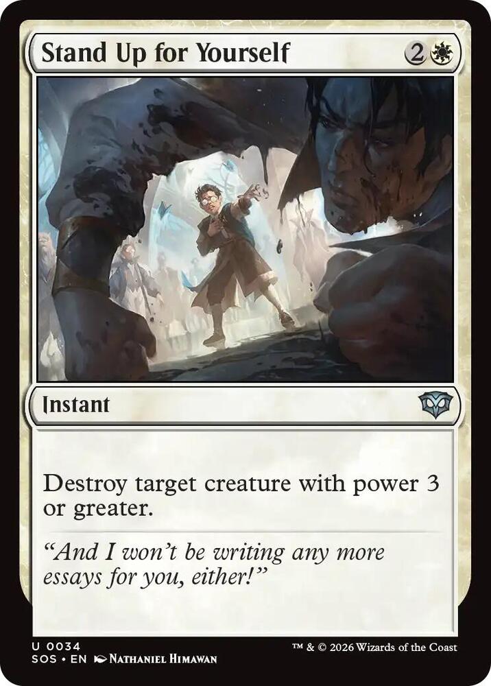 Magic: The Gathering Secrets of Strixhaven Stand Up for Yourself 34 U Near Mint Foil (German)
