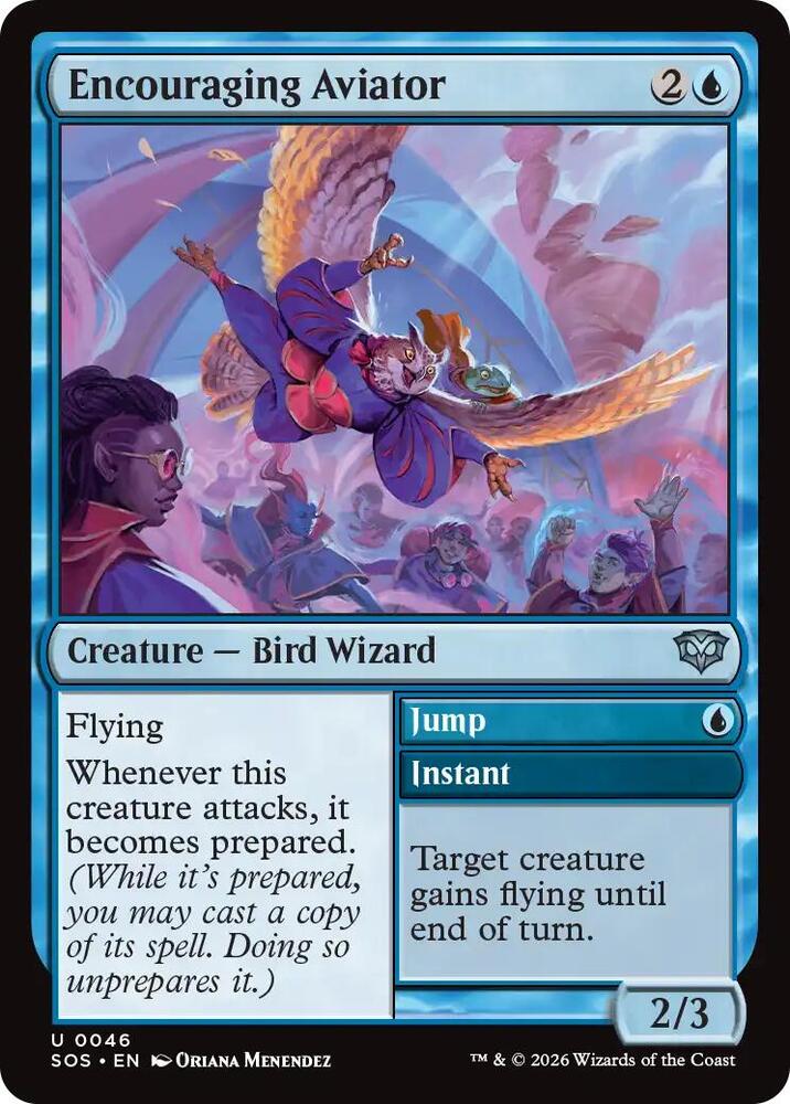 Magic: The Gathering Secrets of Strixhaven Encouraging Aviator 46 U Near Mint (Japanese)