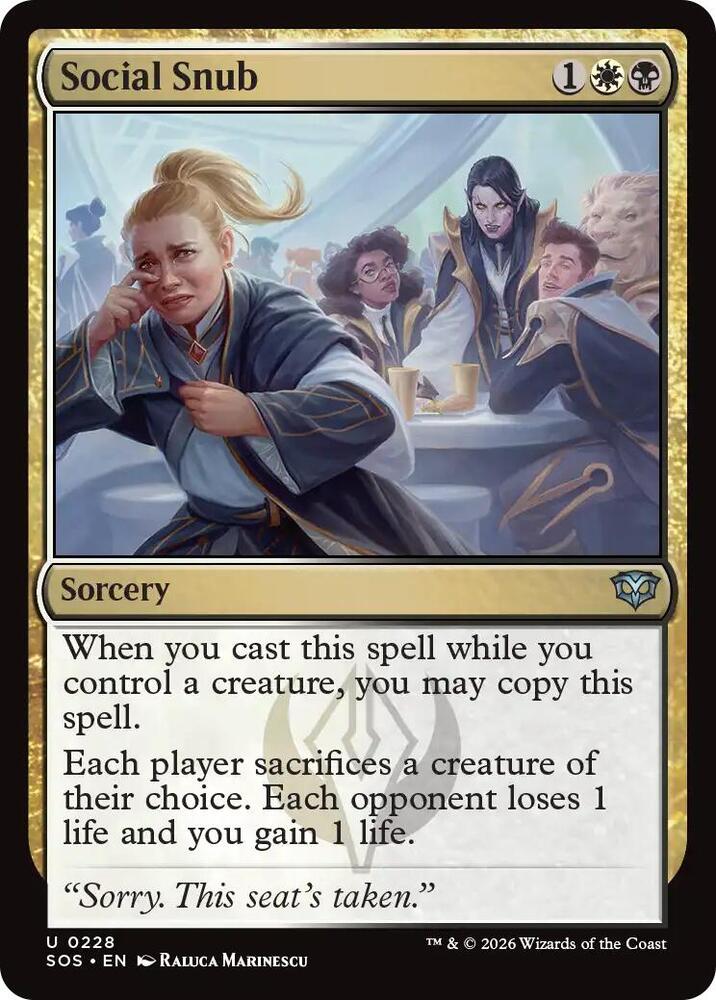 Magic: The Gathering Secrets of Strixhaven Social Snub 228 U Near Mint (Italian)