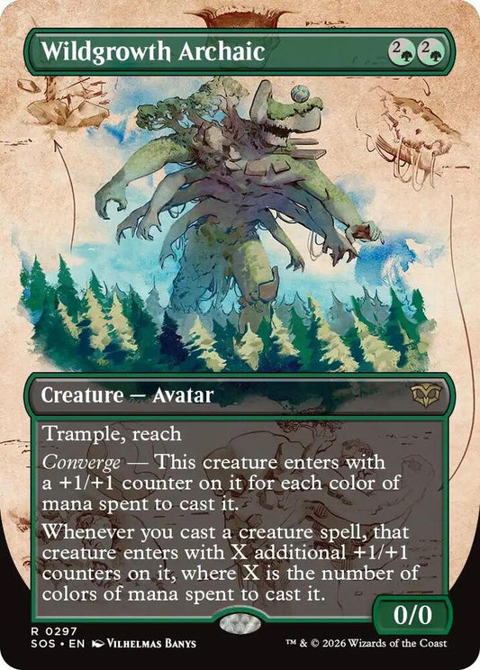 Magic: The Gathering Secrets of Strixhaven Wildgrowth Archaic (Borderless) 297 R Near Mint Foil (Japanese)