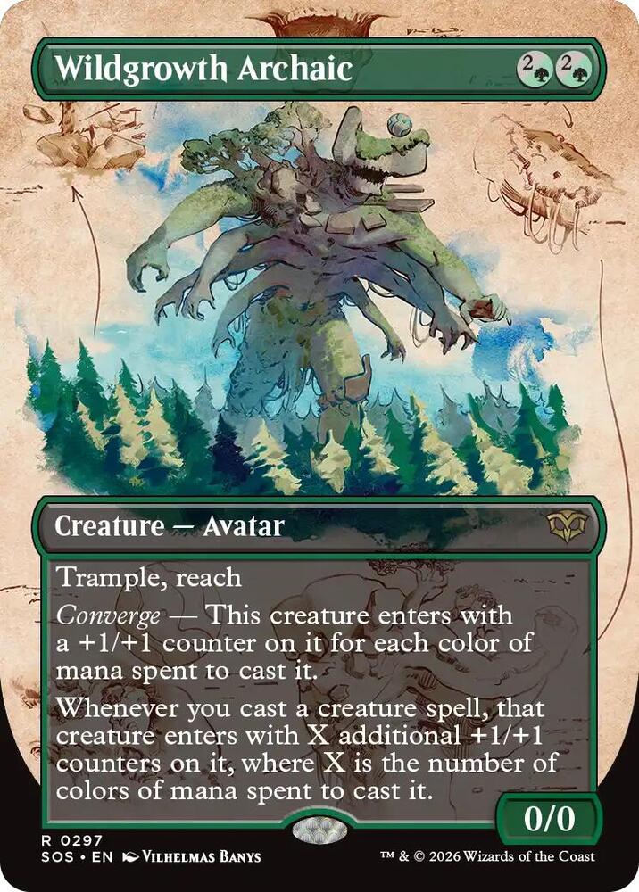 Magic: The Gathering Secrets of Strixhaven Wildgrowth Archaic (Borderless) 297 R Near Mint (Spanish)