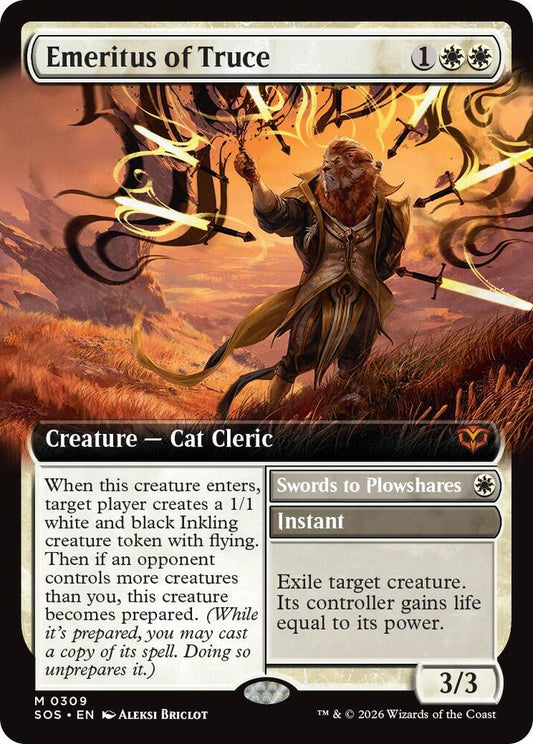 Magic: The Gathering Secrets of Strixhaven Emeritus of Truce (Extended Art) 309 M Near Mint Foil