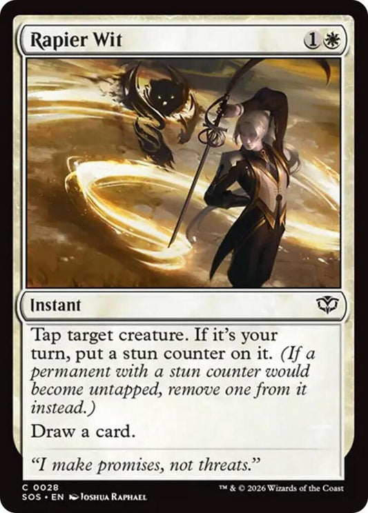 Magic: The Gathering Secrets of Strixhaven Rapier Wit 28 C Near Mint Foil (Spanish)