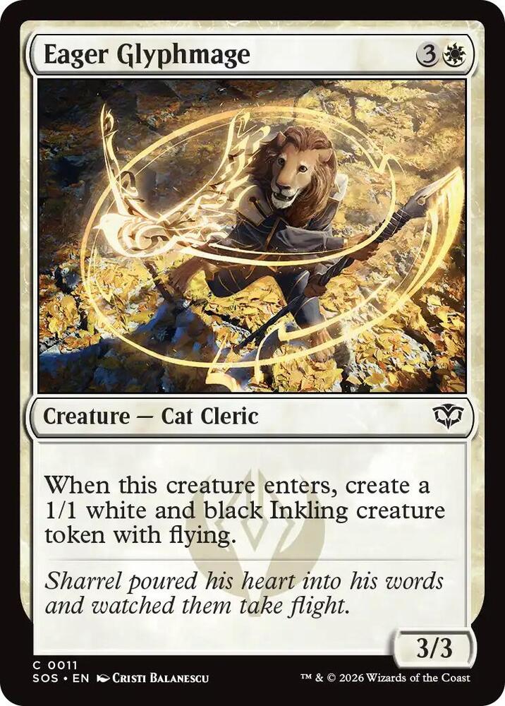 Magic: The Gathering Secrets of Strixhaven Eager Glyphmage 11 C Near Mint (Japanese)