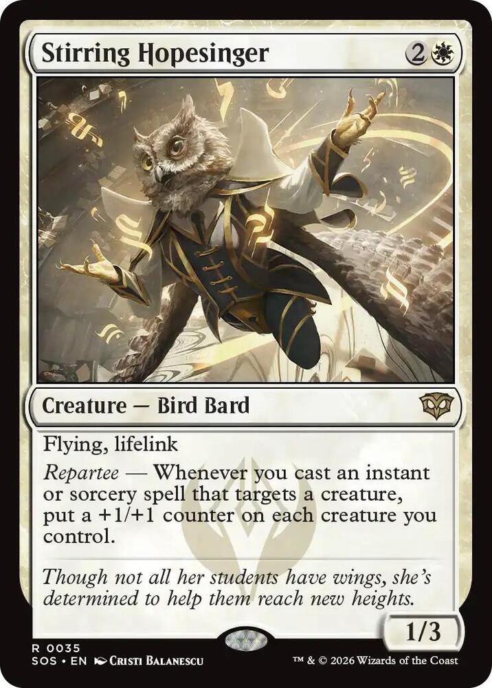 Magic: The Gathering Secrets of Strixhaven Stirring Hopesinger 35 R Near Mint Foil (Japanese)
