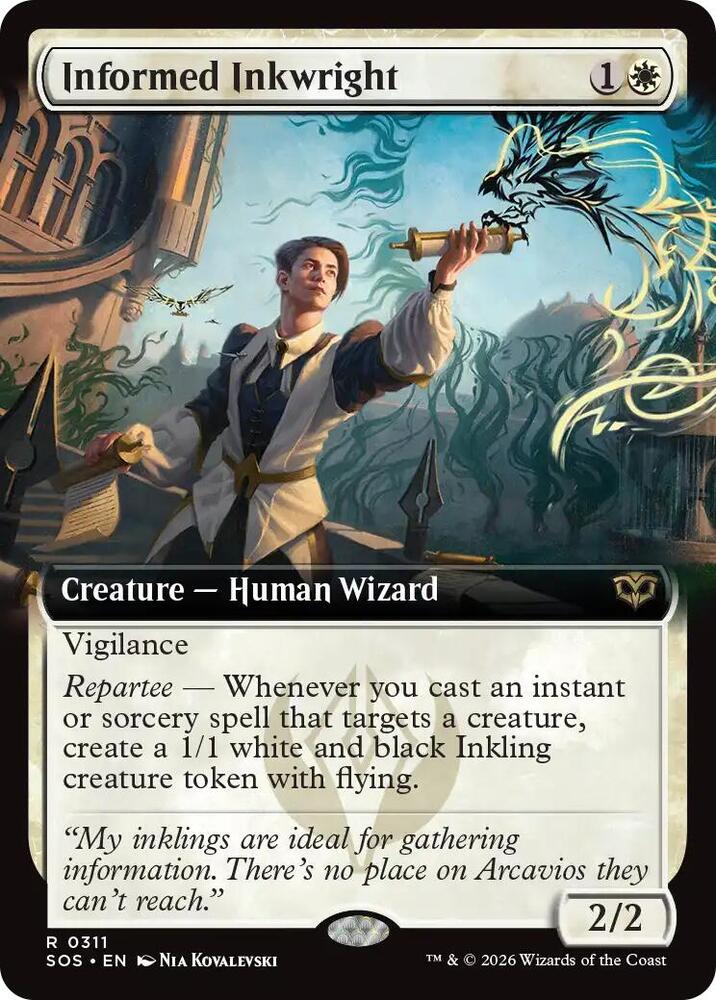 Magic: The Gathering Secrets of Strixhaven Informed Inkwright (Extended Art) 311 R Near Mint