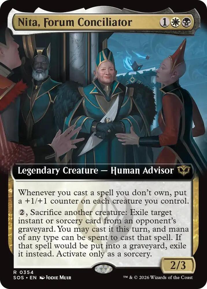 Magic: The Gathering Secrets of Strixhaven Nita, Forum Conciliator (Extended Art) 354 R Near Mint Foil (Japanese)