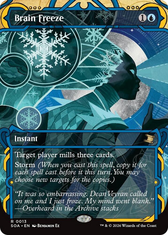 Magic: The Gathering Secrets of Strixhaven: Mystical Archive Brain Freeze 13 R Near Mint Foil (Spanish)