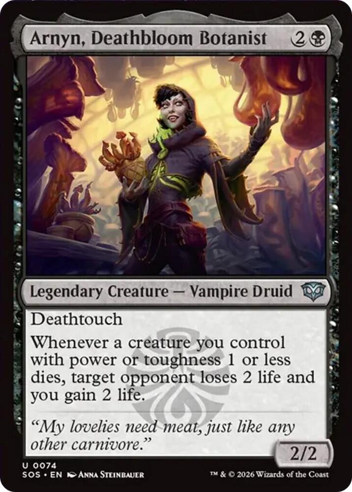 Magic: The Gathering Secrets of Strixhaven Arnyn, Deathbloom Botanist 74 U Near Mint Foil (Japanese)
