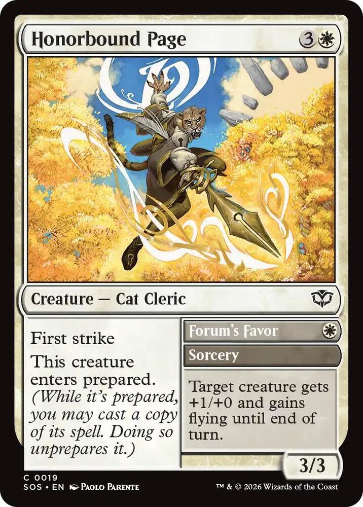 Magic: The Gathering Secrets of Strixhaven Honorbound Page 19 C Near Mint (Italian)