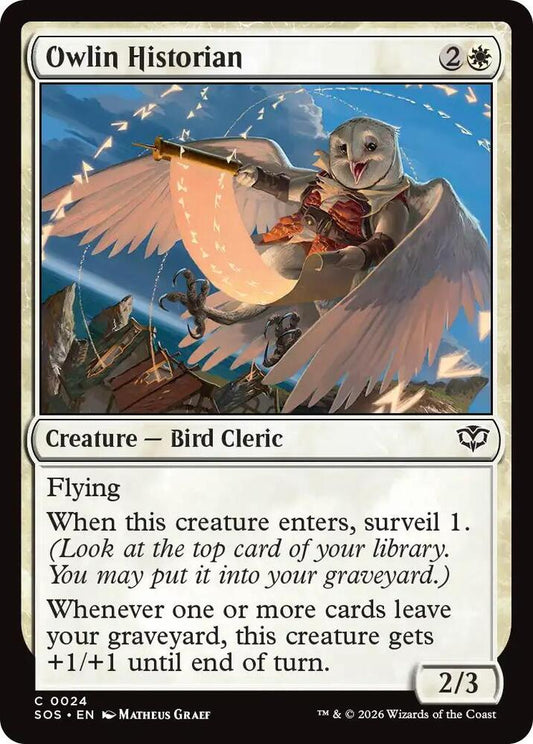Magic: The Gathering Secrets of Strixhaven Owlin Historian 24 C Near Mint Foil (Spanish)