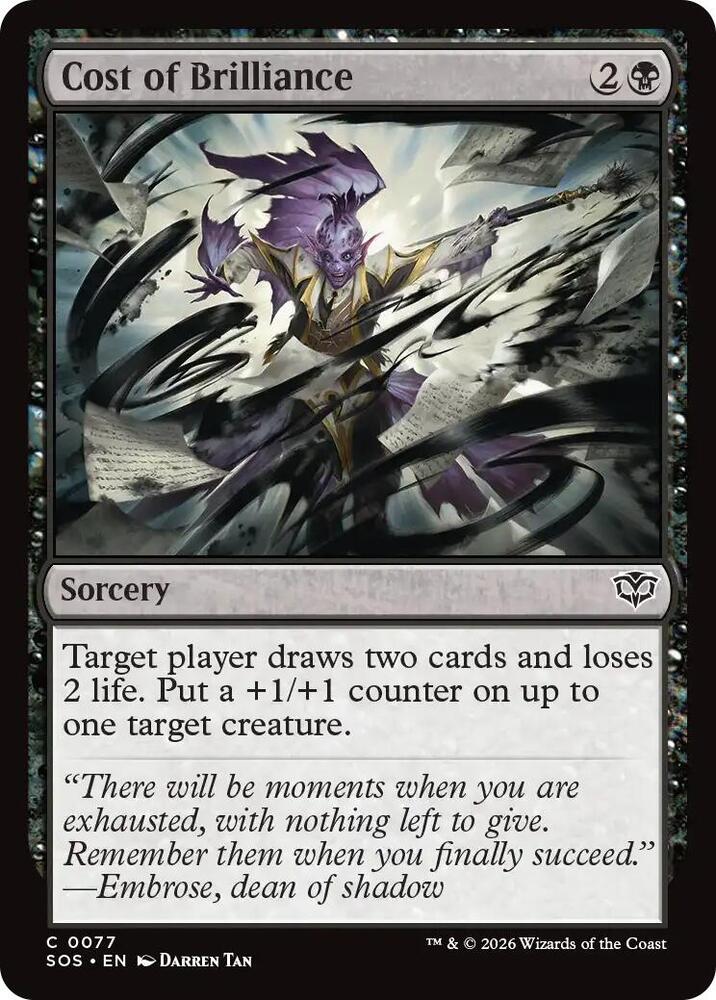 Magic: The Gathering Secrets of Strixhaven Cost of Brilliance 77 C Near Mint (French)