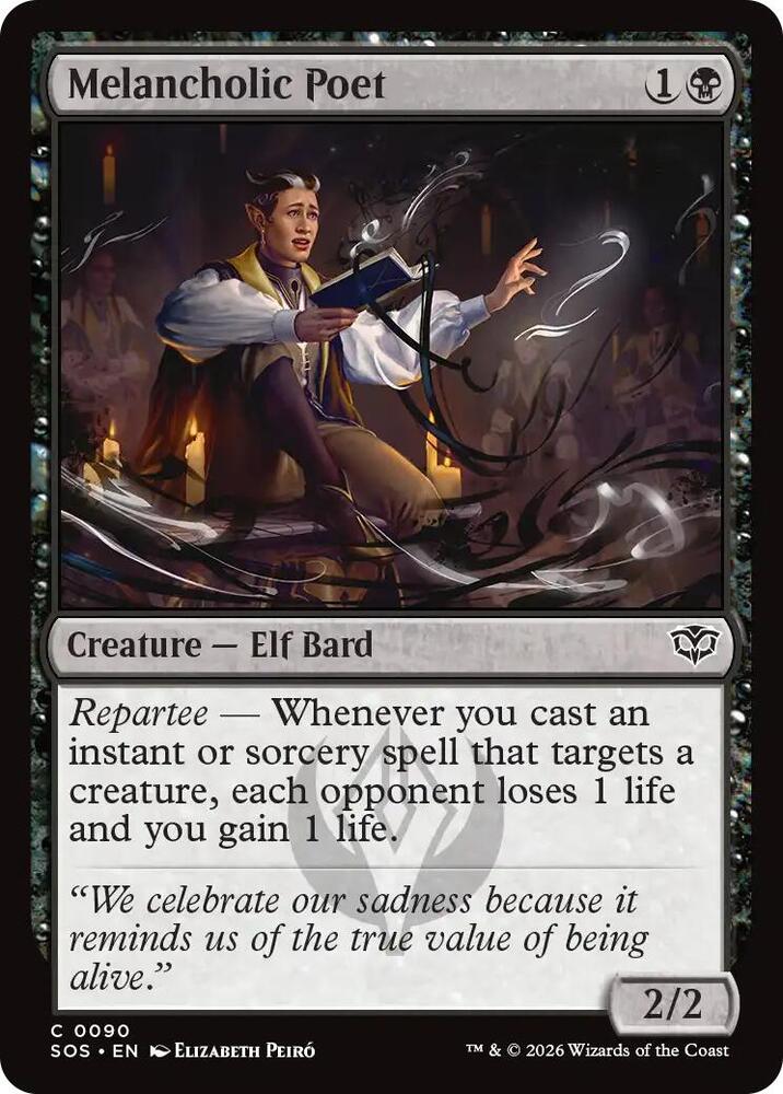 Magic: The Gathering Secrets of Strixhaven Melancholic Poet 90 C Near Mint (German)
