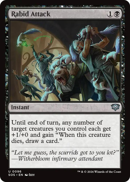 Magic: The Gathering Secrets of Strixhaven Rabid Attack 96 U Near Mint Foil (Japanese)