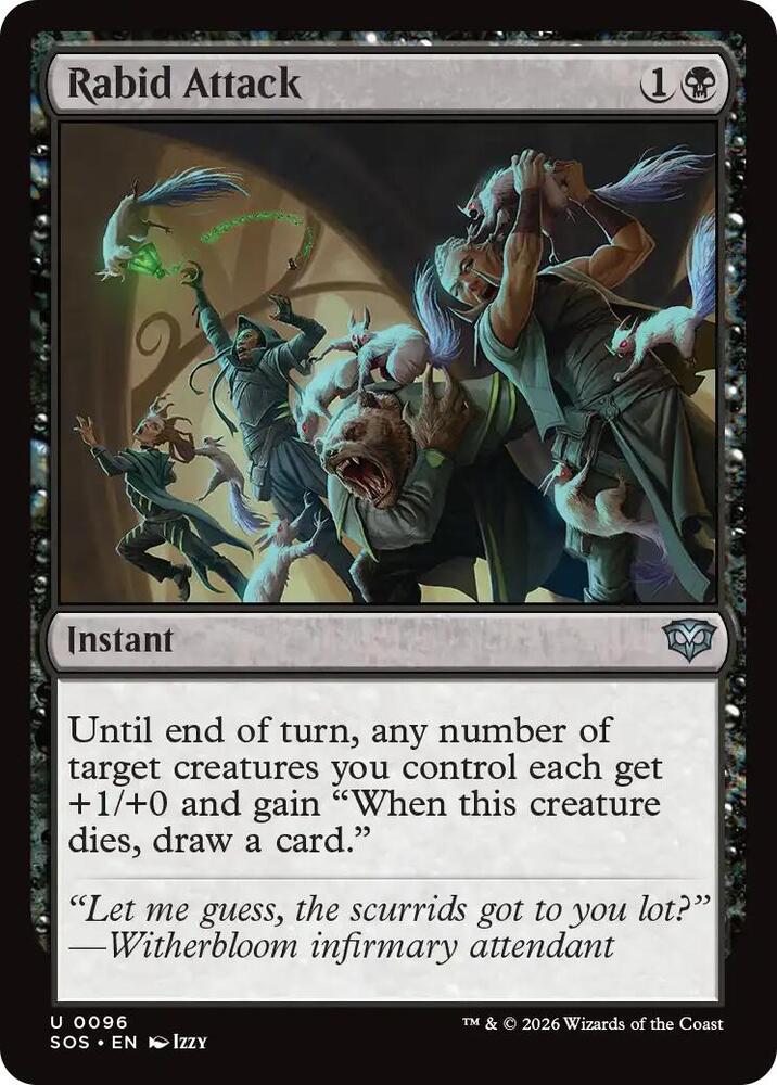 Magic: The Gathering Secrets of Strixhaven Rabid Attack 96 U Near Mint Foil (French)