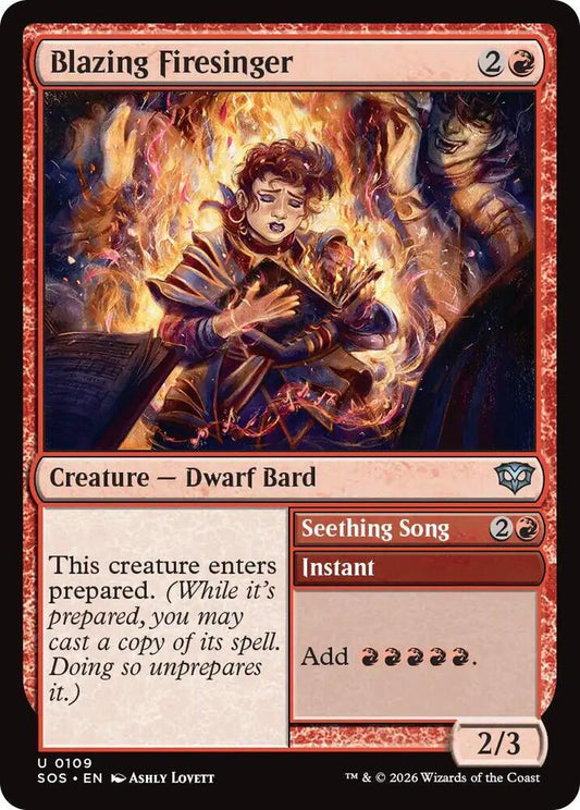 Magic: The Gathering Secrets of Strixhaven Blazing Firesinger 109 U Near Mint (German)