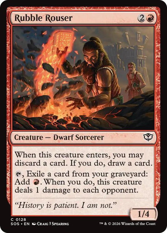 Magic: The Gathering Secrets of Strixhaven Rubble Rouser 128 C Near Mint Foil (Italian)