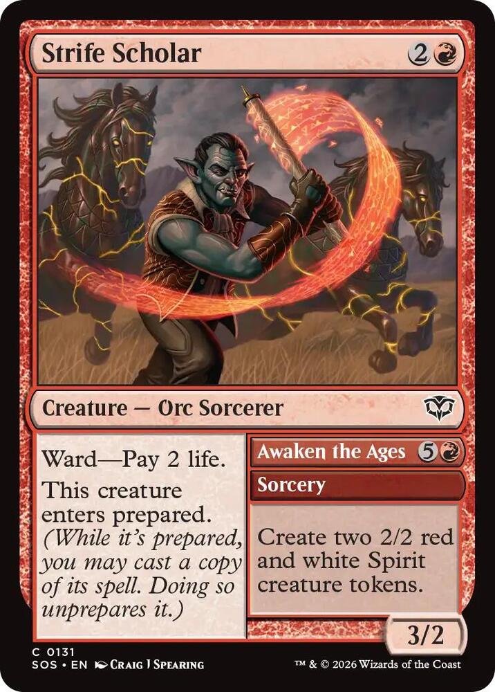 Magic: The Gathering Secrets of Strixhaven Strife Scholar 131 C Near Mint (Spanish)
