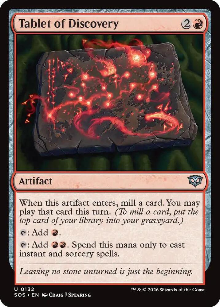 Magic: The Gathering Secrets of Strixhaven Tablet of Discovery 132 U Near Mint Foil