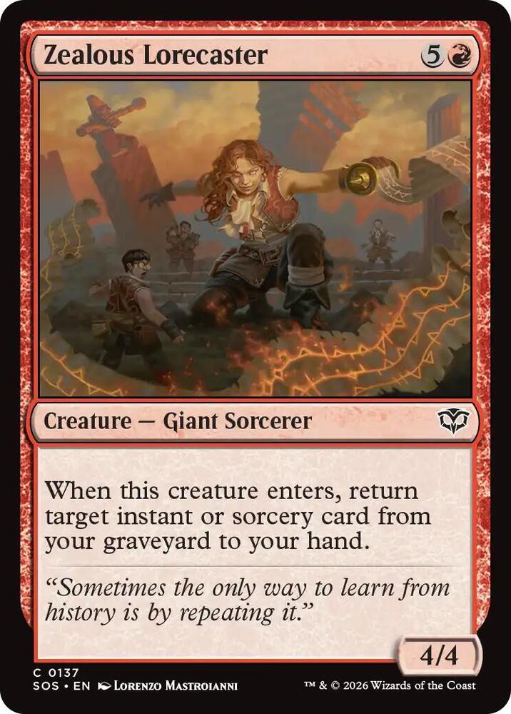 Magic: The Gathering Secrets of Strixhaven Zealous Lorecaster 137 C Near Mint (German)