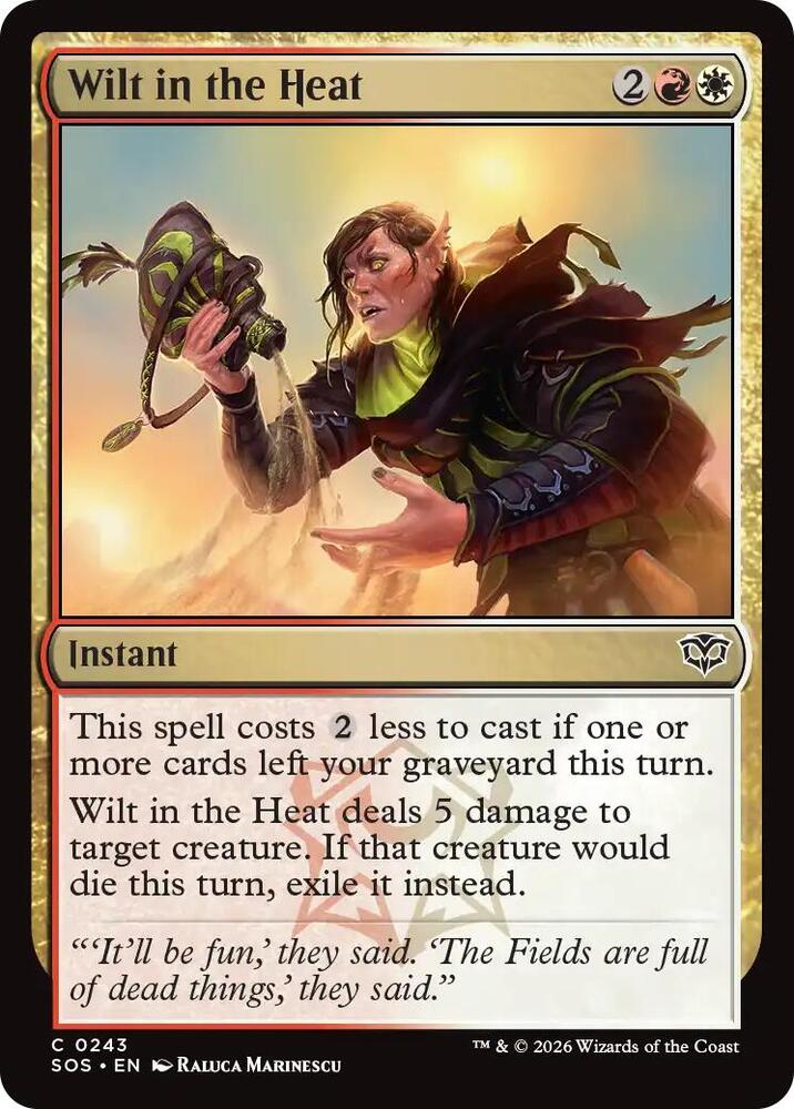 Magic: The Gathering Secrets of Strixhaven Wilt in the Heat 243 C Near Mint Foil (Spanish)