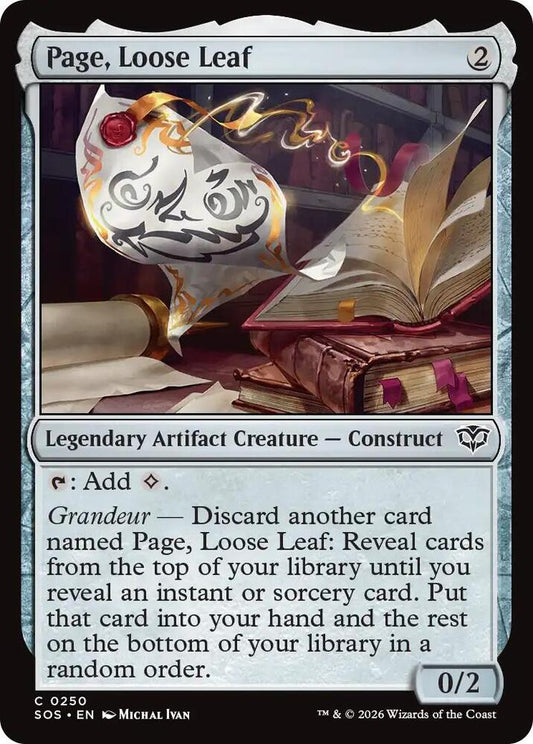 Magic: The Gathering Secrets of Strixhaven Page, Loose Leaf 250 C Near Mint (Japanese)