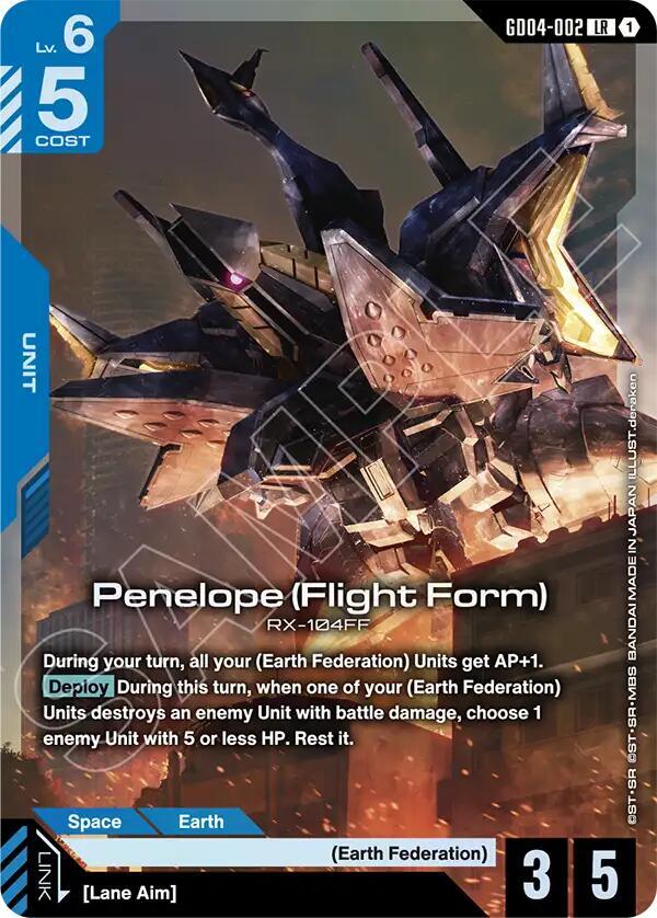 Gundam Card Game Phantom Aria Penelope (Flight Form) GD04-002 Legend Rare Near Mint Holofoil