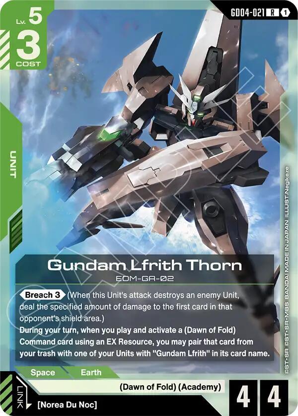 Gundam Card Game Phantom Aria Gundam Lfrith Thorn GD04-021 Rare Near Mint Holofoil