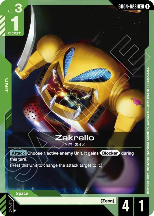 Gundam Card Game Phantom Aria Zakrello GD04-028 Common Near Mint
