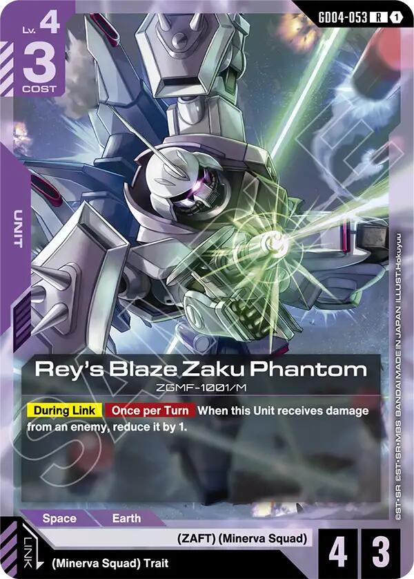 Gundam Card Game Phantom Aria Rey's Blaze Zaku Phantom GD04-053 Rare Near Mint Holofoil