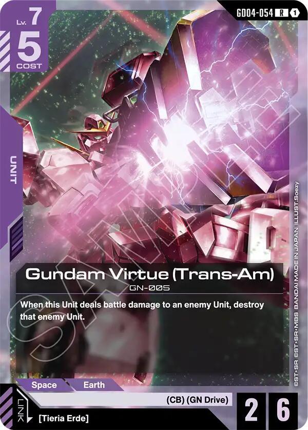 Gundam Card Game Phantom Aria Gundam Virtue (Trans-Am) GD04-054 Rare Near Mint Holofoil
