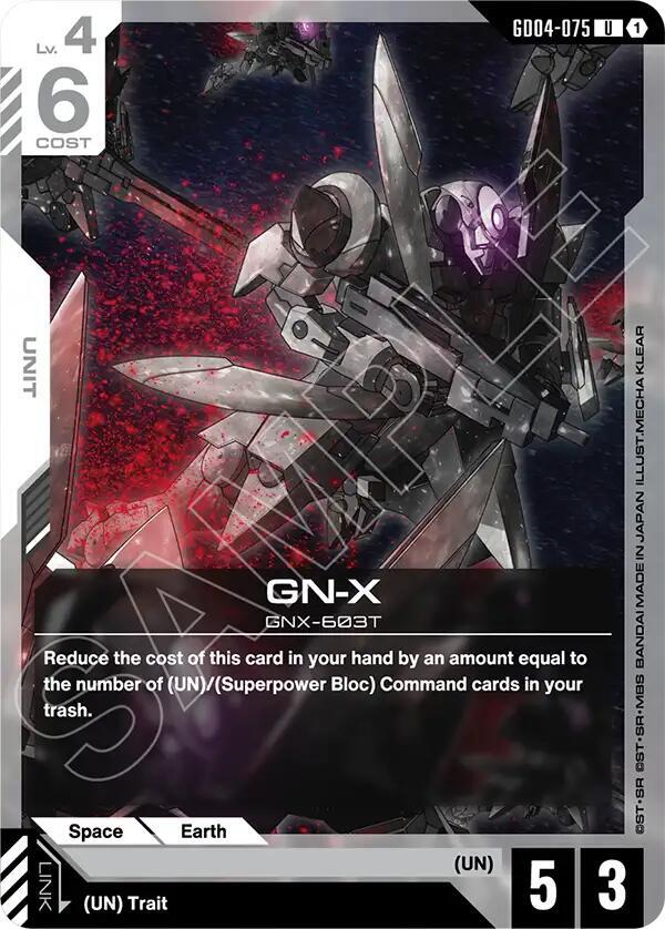 Gundam Card Game Phantom Aria GN-X GD04-075 Uncommon Near Mint