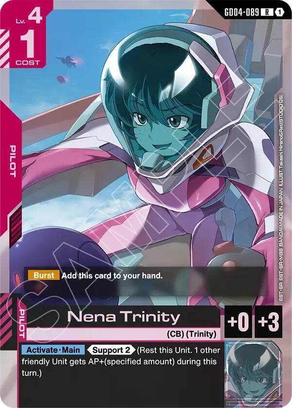 Gundam Card Game Phantom Aria Nena Trinity GD04-089 Rare Near Mint Holofoil