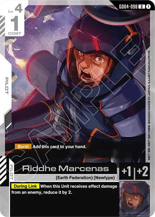 Gundam Card Game Phantom Aria Riddhe Marcenas GD04-098 Uncommon Near Mint