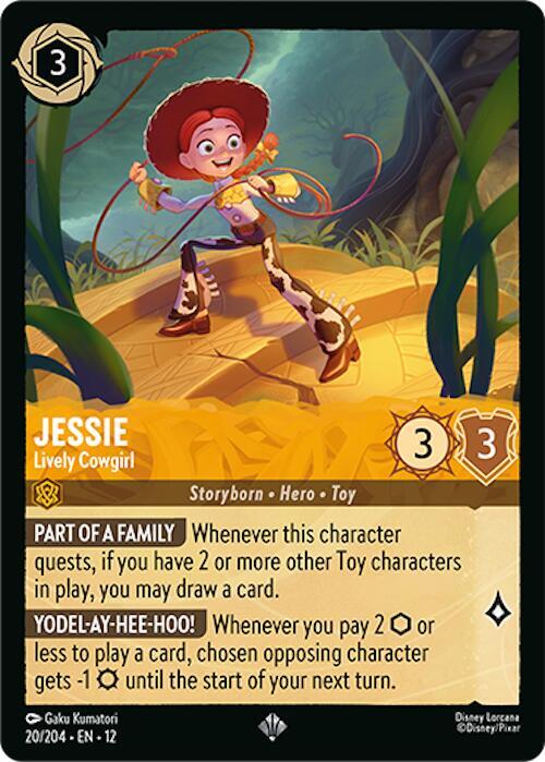 Disney Lorcana Wilds Unknown Jessie - Lively Cowgirl 20/204 Super Rare Near Mint Holofoil