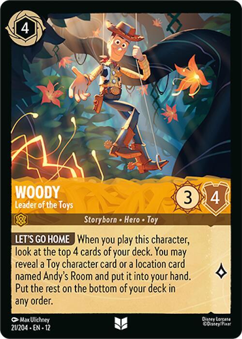 Disney Lorcana Wilds Unknown Woody - Leader of the Toys 21/204 Uncommon Near Mint