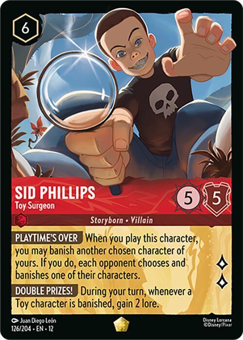 Disney Lorcana Wilds Unknown Sid Phillips - Toy Surgeon 126/204 Legendary Near Mint