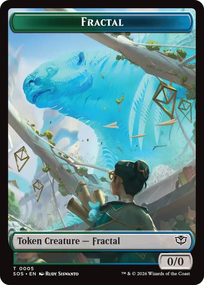 Magic: The Gathering Secrets of Strixhaven Fractal (0005) // Pest (0009) Double-Sided Token 5 // 9 T Near Mint Foil (French)